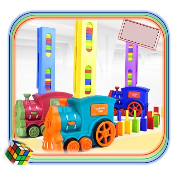 Đồ Chơi Xe Tàu Lửa Rải Quân Cờ Domino Cho Bé, Dominos Train Toy