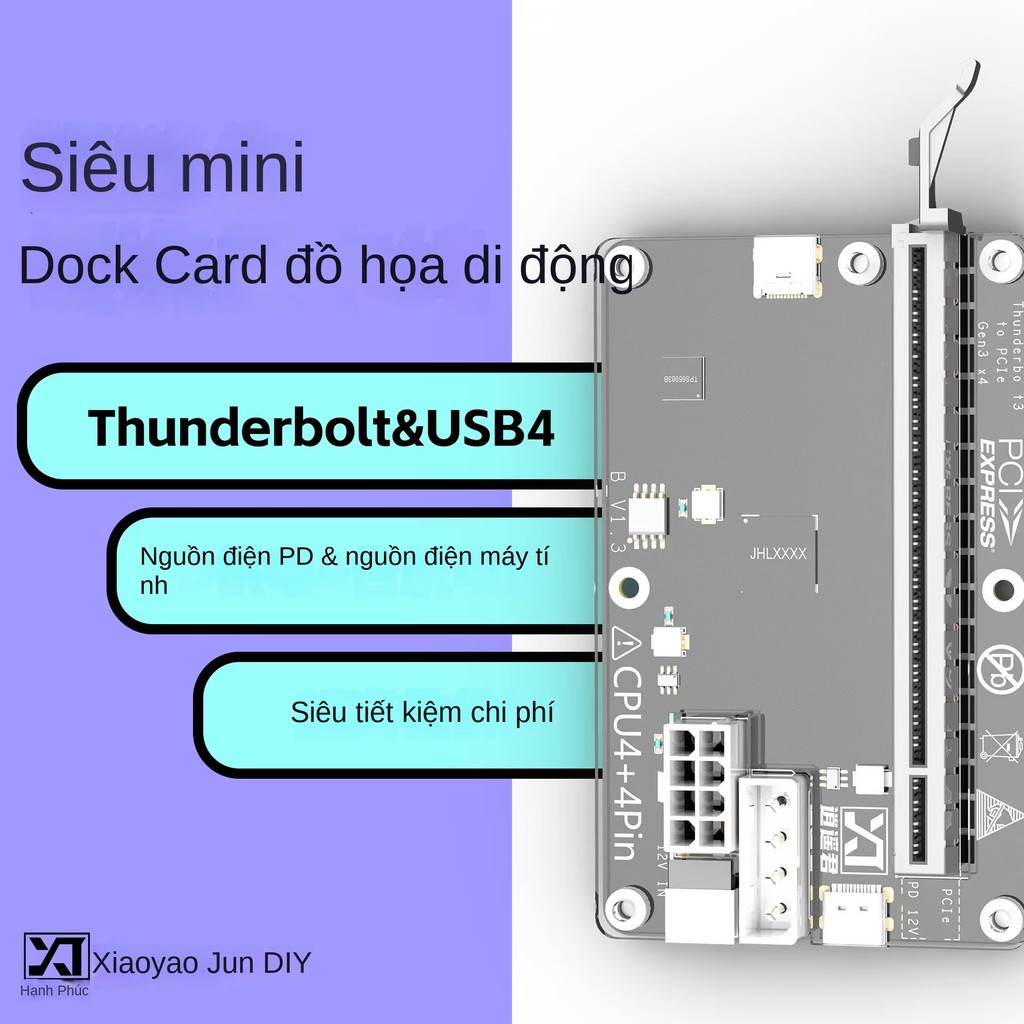 VAG HUB - Dock Card đồ họa cho Laptop và Game, Egup Box hỗ trợ hotplug Thunderbolt 3/4 ,Bộ nguồn sạc