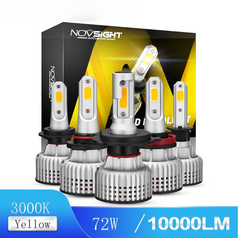 N12y H11 H4 3000K Vàng 10000LM 72W Đèn Pha LED Ô Tô H1 H3 H7 9005 9006
