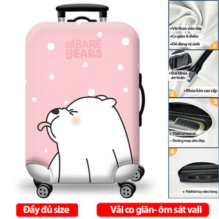 Áo trùm vali khi đi máy bay hoạt hình dễ thương tiện lợi tránh thất lạc vải siêu dày co giãn 4 chiều