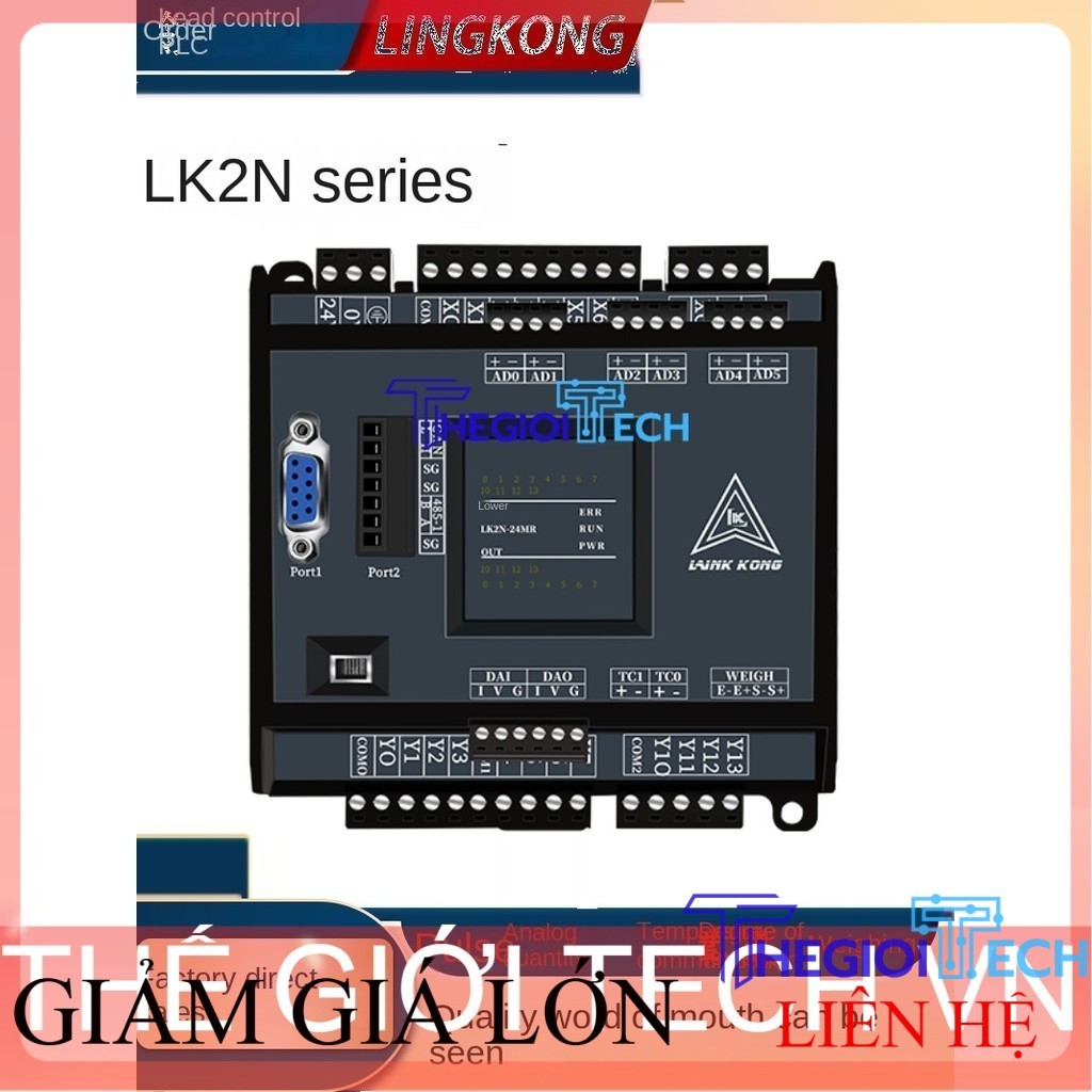 💥 Board Mạch Lập Trình PLC LK  FX2N/LK2N-14/20/24MR/MT: Output Relay Transistor, AD 0-10V, 2DA 0-10V