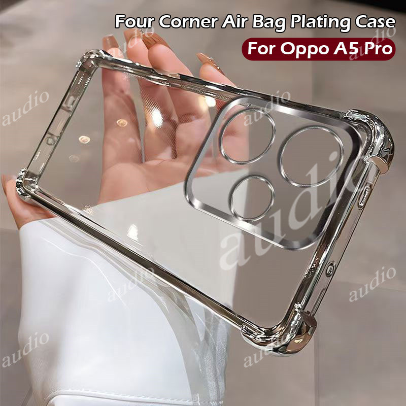 Ốp điện thoại trong suốt mạ bốn góc cho OPPO A5 Pro 5G 4G cho OPPO A5Pro OppoA5 Pro 5G 4G Ốp lưng si