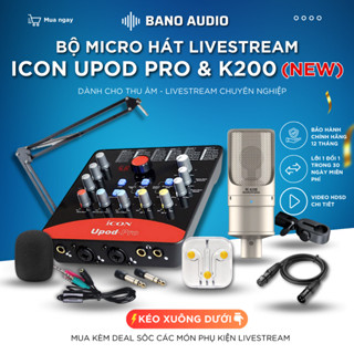Micro thu âm Sound Card ICON UPOD PRO & Mic TAKSTAR PC K200 Hát Livestream Điện Thoại
