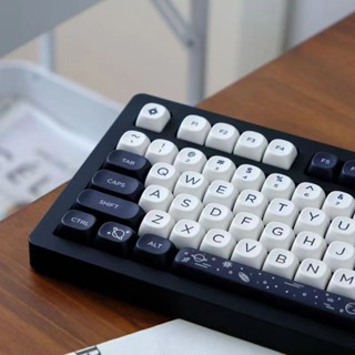  Black and White Galaxy Keycaps PBT DYE-sublimation MOA Profile Tương thích 61   68   75   87   108 Full Set Bàn phím cơ Keycap 
