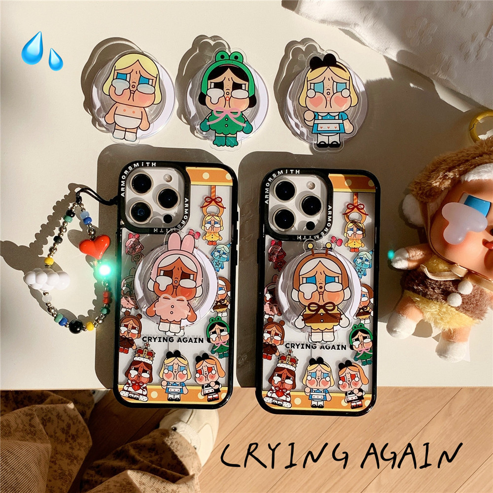 Crybaby Chủ Đề 2in1 Ốp Lưng Cho iPhone 16 Pro Max 15 Plus 14Pro 13 12 iPhone 11 Ốp Lưng Cứng PC Chốn