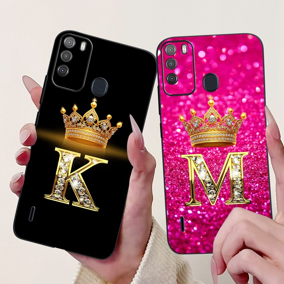 Ốp điện thoại ITEL Vision 1 Pro ITEL S16 Đen Thời trang Thẩm mỹ Chữ A-Z Silicon mềm Ốp điện thoại ch