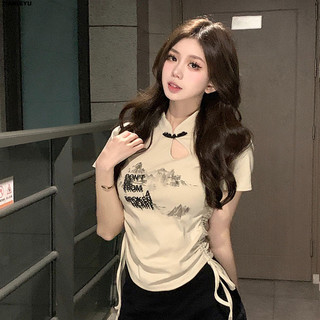 TIANLEYU áo phông áo thun nữ croptop baby tee Popular Cute Vintage Trendy WTX2440E7I 15Z240412