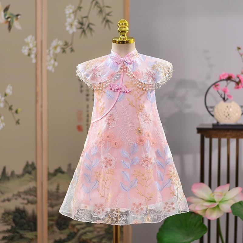 Pippikids - Váy Qipao cho bé gái: Hàng mới về mùa hè, Váy công chúa trẻ em, Váy khăn choàng bé gái