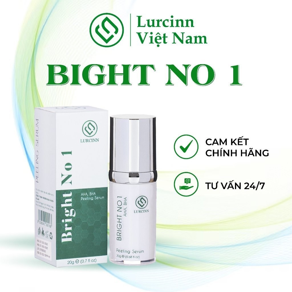 [Chính Hãng] Tẩy Tế Bào Chết Lurcinn Bright No 1 Peeling Serum AHA, BHA Tăng Sinh Collagen Dưỡng Trắng Sáng Da 20ml