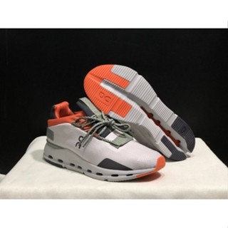 Giày thông thường nhẹ On Cloudnova, cùng kiểu dáng cho nam và nữ, trắng, màu cam xám nhạt, size 36-45