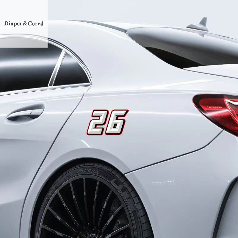 Diaper & CORED Phụ Kiện Xe Máy Miếng Dán Kiểu Dáng Xe Và Đề Can 0 Đến 9 Sáng Tạo Số Tiếng Ả Rập Đua 