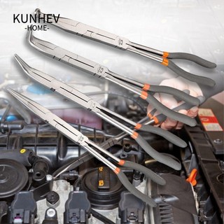 KUNHEV mũi dài, Tay cầm dài Kìm thẳng cong 25 / 45 / 90 độ, Kìm mũi thép Carbon chống trượt bền bỉ Kỹ sư máy móc