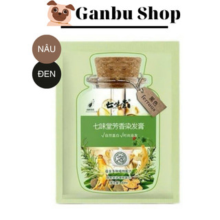 Lẻ 1 túi dầu gội nhuộm tóc qiweitang 30ml tinh dầu trắc bá diệp, hà thủ ô