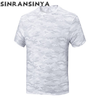 Sinransinya Áo thun nam mới phiên bản Hàn Quốc cổ điển giản dị cặp đôi cao cấp nhanh khô cà vạt thuốc nhuộm in lụa băng thể thao ngoài trời co giãn phong cách mỏng cặp đôi thời trang nửa tay