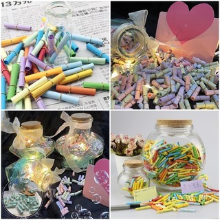 Giấy chúc đầy màu sắc Lời chúc lãng mạn Chai sáng tạo DIY Glass Votive Chai Giáng sinh Quà tặng ngày lễ tình nhân