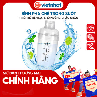  Bình lắc Shaker pha chế nhựa chia vạch đen Việt Nhật BPC Nhựa Việt Nhật Premium 
