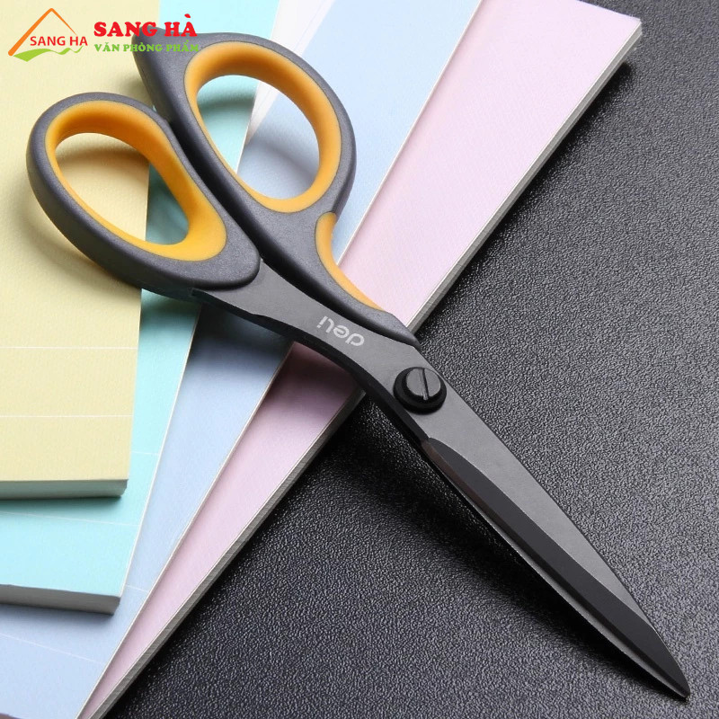 Kéo Văn Phòng DELI E77757 - Lưỡi Thép 210mm, Cán TPE Cao Cấp