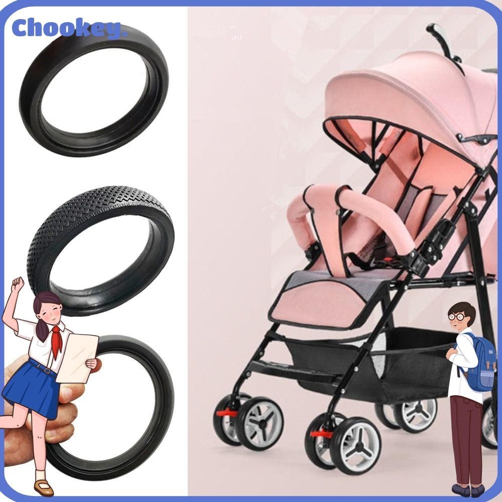 Chookey Xe đẩy em bé Lốp bánh xe, Vòng bi im lặng bằng cao su cho trẻ em Lốp xe đẩy, Thay thế xe đẩy bền chất lượng cao Phụ tùng thay thế cho Babyzenes Yoyo Yoya YuYu