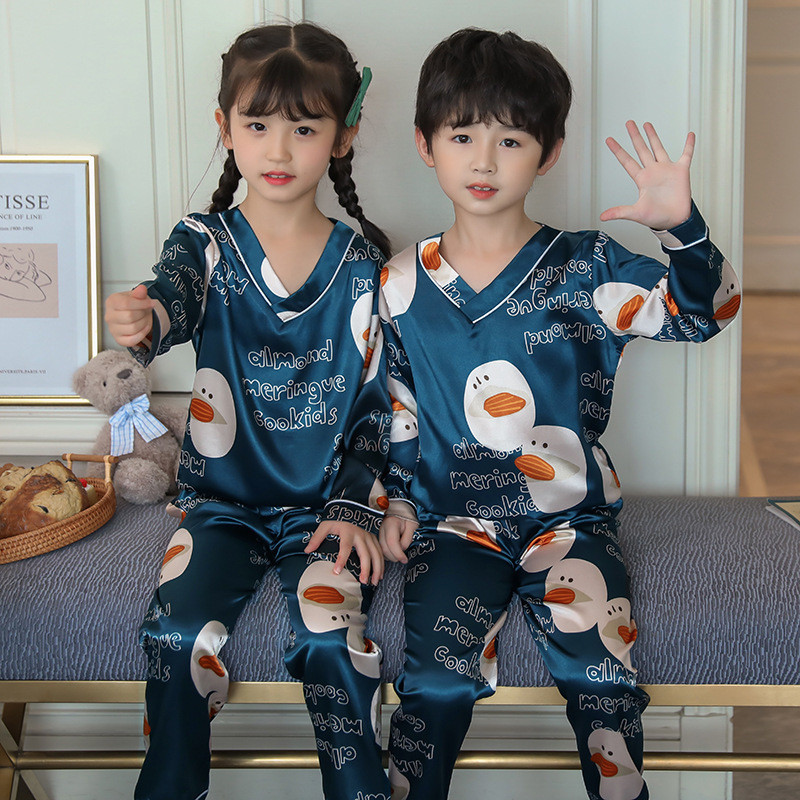 (3-14 tuổi) Bộ Đồ Ngủ Trẻ Em Lụa Satin Quần Áo Sanrio Kuromi Giai Điệu Cinnamoroll Bé Gái Đồ Ngủ Cho Bé