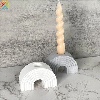 Cầu Vồng Vòm Nến Khuôn Trang Trí Đồ Trang Trí Nến Giá Đỡ Thạch Cao Khuôn DIY Khuôn Silicon