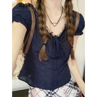 RUICHE áo sơ mi nữ áo kiểu hàn quốc tráng lệ nhí nhảnh Tinh tế dramatic WCS2450S36 20Z240516