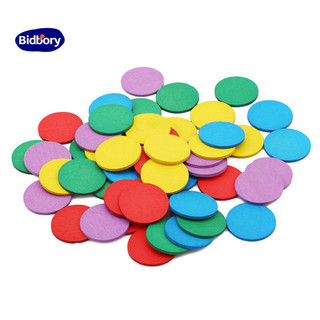 Bidbory gỗ đầy màu sắc tròn hình học chip toán học hỗ trợ giảng giáo dục đồ chơi trẻ em