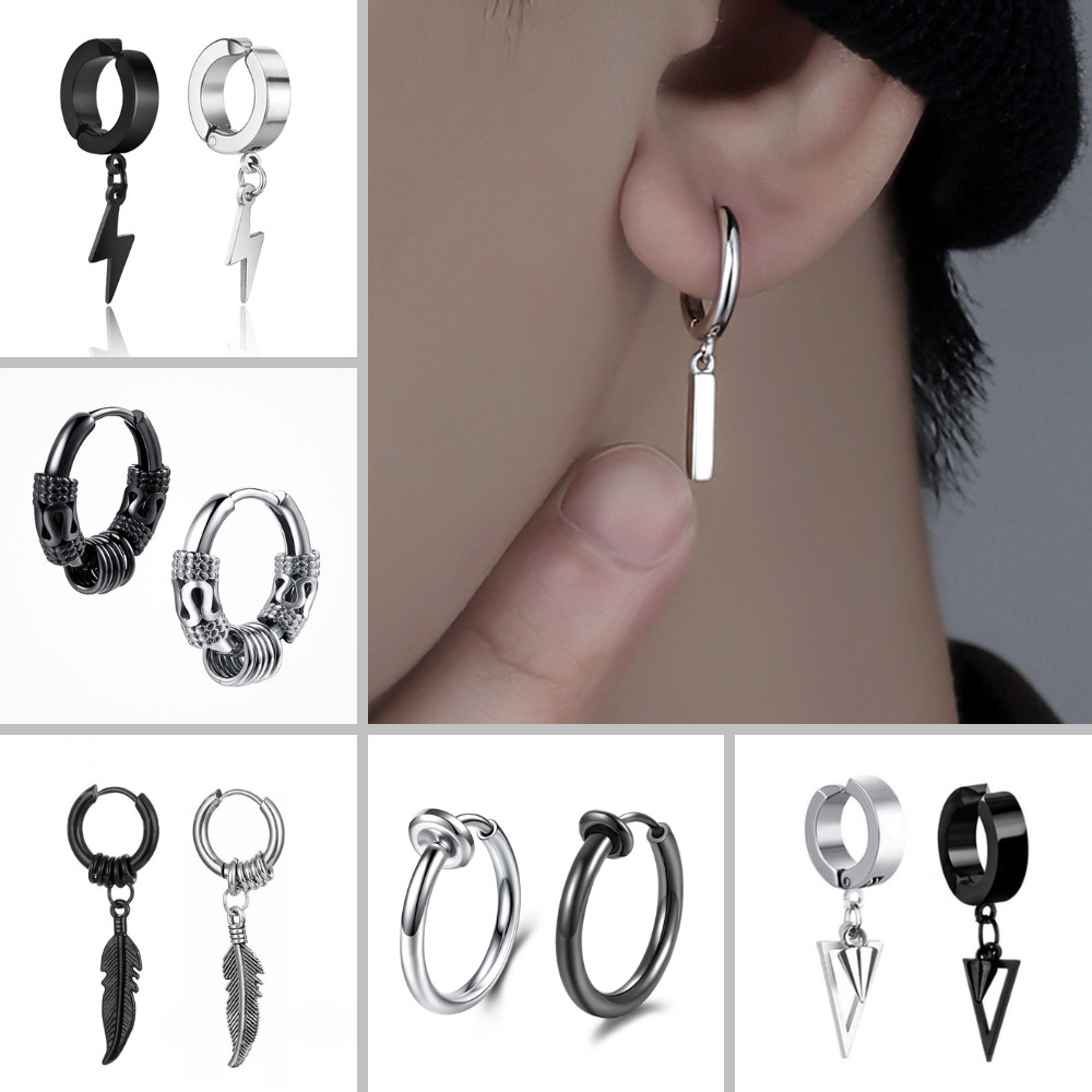 Khuyên Tai TAVI STUDIO Bông Tai Nam Đơn Giản Bằng Thép Không Gỉ Không Gây Dị Ứng Thời Trang Unisex Phong Cách Hip Hop