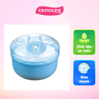 Hộp bông đựng phấn rôm kuku ku5304 cho bé - màu xanh