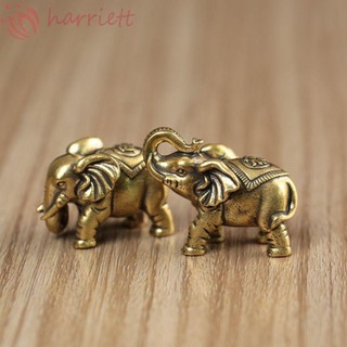 Harriett phước elephan thu nhỏ, tượng voi may mắn retro chắc chắn, di động mini dễ thương thủ công đồng động vật điêu khắc trang trí nhà