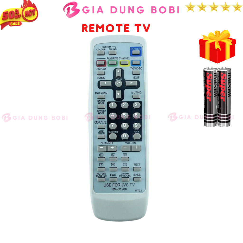 SKU90 - Remote điều khiển tivi JVC Mã 02 RM-C1286, điều khiển tivi JVC dòng CRT đời củ
