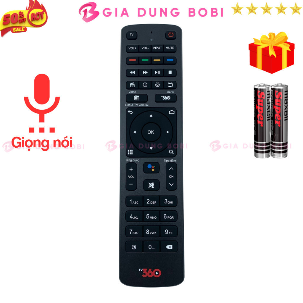 SKU147 - Remote điều khiển đầu thu Viettel TV360, Điều Khiển Viettel TV360 Có Giọng Nói