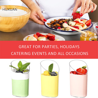 Huxuan 10 Chiếc Cốc Tráng Miệng Mini Nhựa Trong Suốt Có Thể Tái Sử Dụng g Đảng Món Tráng Miệng Món Khai Vị Mousse Thạch Sữa Chua Nướng Phục Vụ Salad Bát RFT