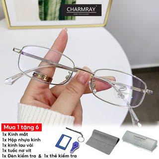 Kính mắt hình chữ nhật kim loại cổ điển Charmray dành cho nam và nữ Kính chống ánh sáng xanh
