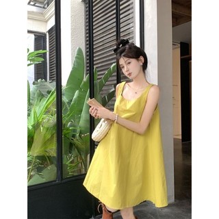 2024Women's Annual Sling Dress2024Korean Style Fashion Sweet Style Loose Youthful-LookingALine Skirt Short Skirt ZJSV