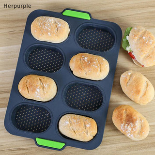 Her 8 Lưới Khuôn Bánh Silicon Chống Dính Khuôn Bánh Mì Pháp Chịu Nhiệt Burger Muffin Chảo Khay Cupcake Nhà Bếp Tự Làm Khuôn Nướng Bánh VN