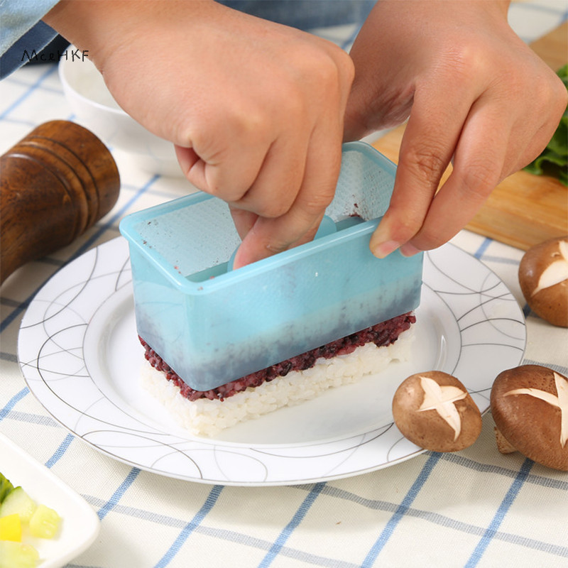 MceHKF Stick Musubi Maker Press With Small Rice Paddle, Sushi Making Kit Onigiri Mold Luncheon Meat 