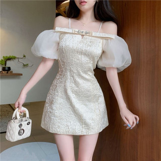 Váy Liền Hai Dây Tay Thiết Kế Cao Cấp Phong Cách Con Gái Kiểu Pháp Váy Ngắn Thắt Eo  Ngọt Ngào Mẫu Mới
