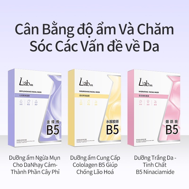 Mặt nạ Lab101 collagen niacinamide hydrolyzed B5 dưỡng ẩm ngừa mụn làm sáng da Colorkey