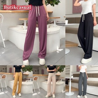 Quần ống rộng vải cotton lụa co giãn chống nắng thời trang mùa hè 2023 cho nữ