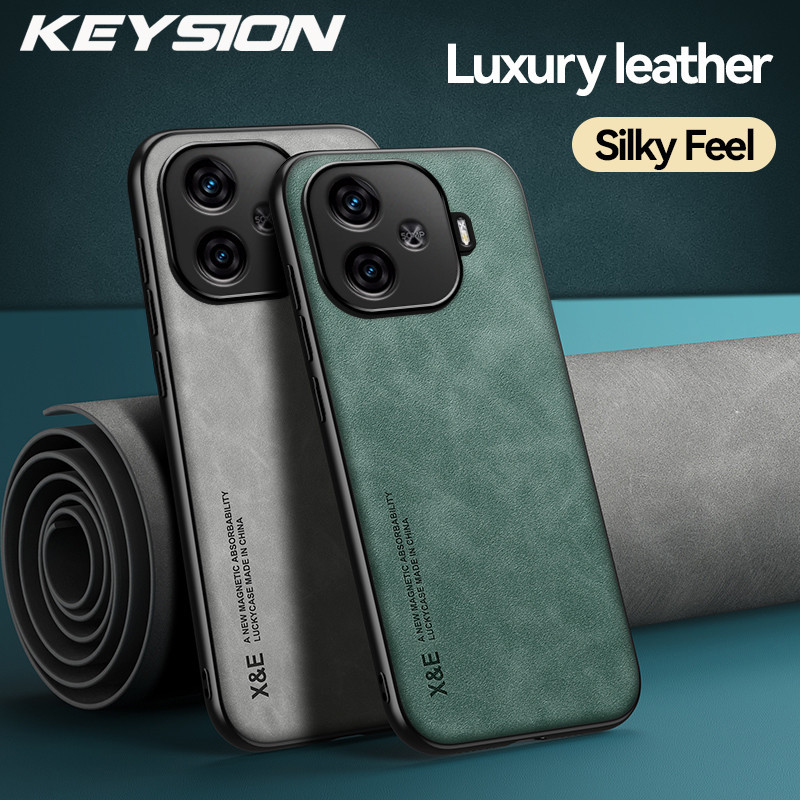 Ốp lưng bằng da PU cổ điển sang trọng cho IQOO Z9 5G Z9 Turbo Silicone mềm + PC Ốp lưng chống sốc ch