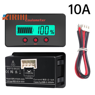 RIRIHI Pzem-035 DC8-120V 10A Đồng hồ đo điện áp và dòng điện kỹ thuật số Máy đo dung lượng pin Chỉ báo công suất Tương thích với tất cả các pin