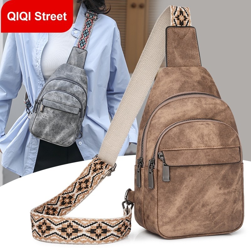 Túi đeo ngực tinh tế và đơn giản Túi da PU chống thấm nước thông thường Túi đựng mẹ nhiều ngăn