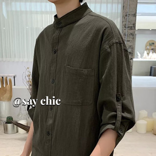 Áo sơ mi tay lửng dáng rộng thời trang hè đơn giản cá tính cho nam