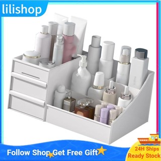 Lilishop Hộp đựng đồ trang điểm để bàn Mỹ phẩm bền đa cấp phong cách cho ký túc xá Văn phòng tại nhà