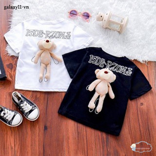 Áo Thun Cotton Tay Ngắn In Họa Tiết Hoạt Hình Dễ Thương Dành Cho Bé Trai Gái