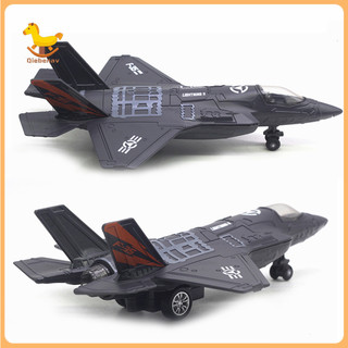 Qiebenav Hợp Kim Lớn Kéo Lại F-35 Máy Bay Chiến Đấu Mô Hình Âm Nhạc LED Máy Bay Đồ Chơi Quà Tặng