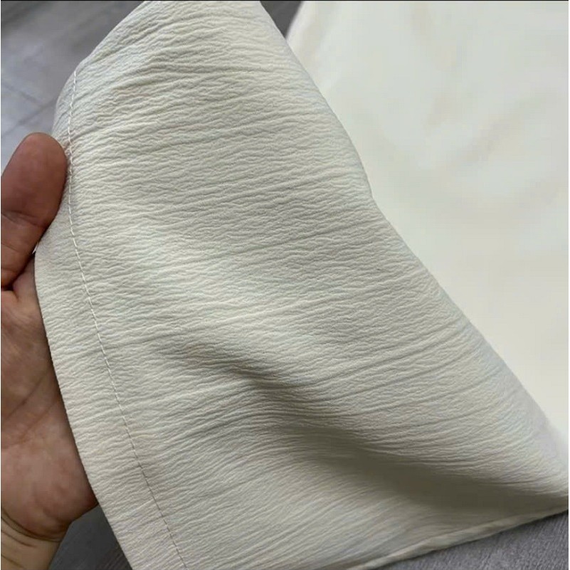 Quần Ống Suông Ống rộng, cạp lưng chun Vải Đũi Vân Mây dành cho chị em nhà nấm dài quần 87-92cm- quần mặc mùa hè nhẹ mát | BigBuy360 - bigbuy360.vn