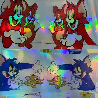 Đôi Tem dán tom&jerry Decal phản quang 7 màu , Decal dán xe máy, ô tô, xe tải... (SL 1 đôi)