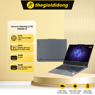 Laptop LENOVO Gaming LOQ 15IAX9 i5 12450HX/24GB/512GB/6GB RTX3050/144Hz/Win11 (83GS00D9VN)