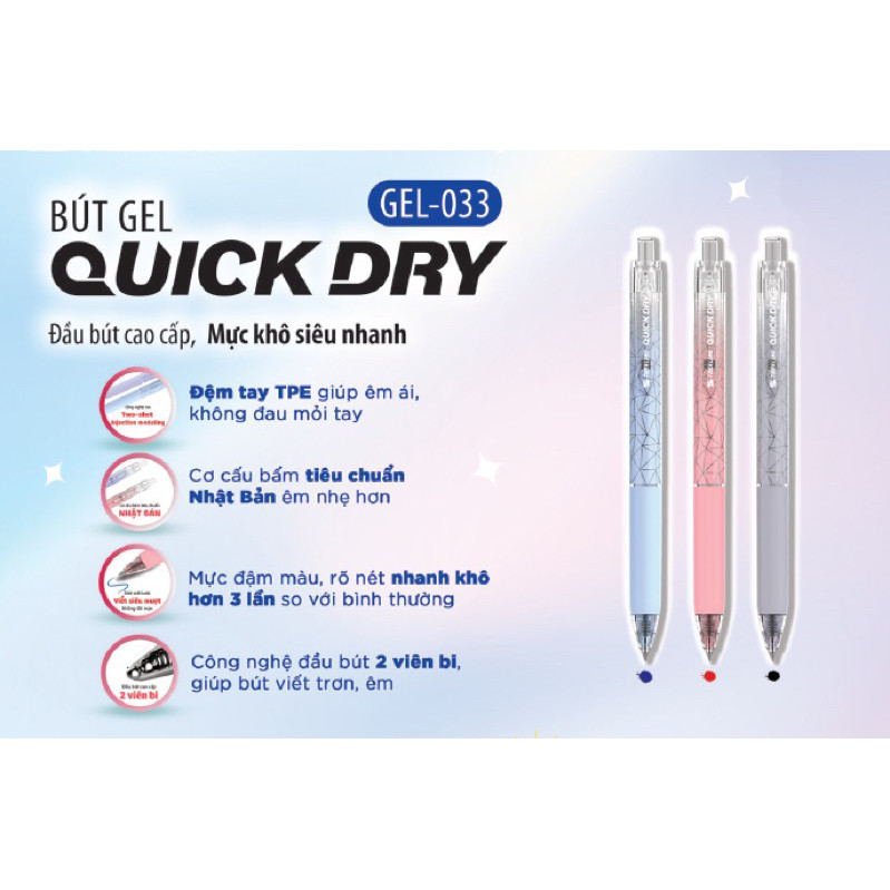 [ Combo Túi 5 cây] Bút Gel Thiên Long Gel-033 (Hàng chính hãng)- Mẫu mới